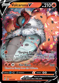 Volcarona V 021/203 Rare Holo V card from Evolving Skies