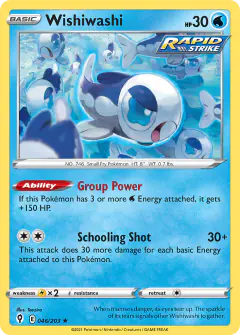 Wishiwashi 046/203 Rare card from Evolving Skies