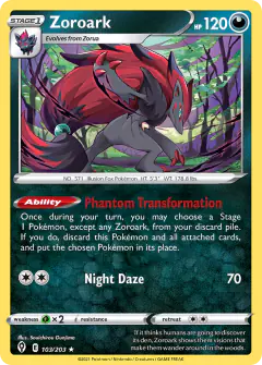 Zoroark 103/203 Rare Holo card from Evolving Skies