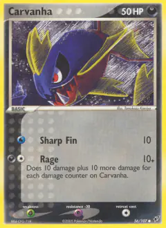 Carvanha 56/107 Common card from EX Deoxys