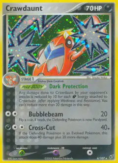 Crawdaunt 6/107 Rare Holo card from EX Deoxys