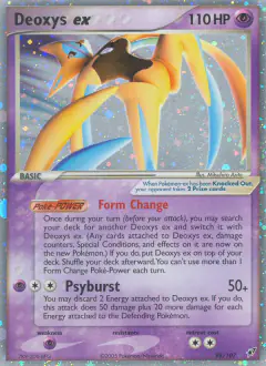 Deoxys ex 98/107 Rare Holo EX card from EX Deoxys