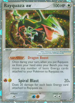 Rayquaza ex 102/107 Rare Holo EX card from EX Deoxys