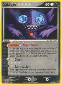 Sableye 23/107 Rare card from EX Deoxys