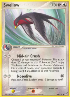 Swellow 49/107 Uncommon card from EX Deoxys