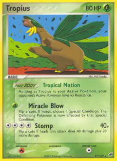 Tropius 27/107 Rare card from EX Deoxys