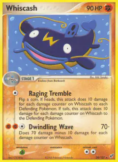 Whiscash 28/107 Rare card from EX Deoxys