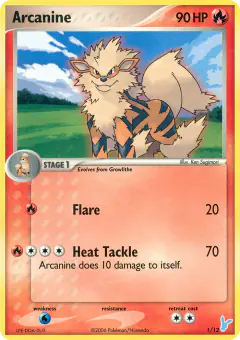 Arcanine 1/12 Uncommon card from EX Trainer Kit 2 Minun