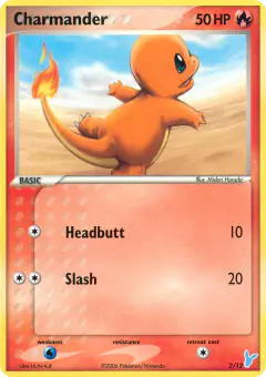 Charmander 2/12 Common card from EX Trainer Kit 2 Minun