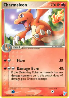 Charmeleon 3/12 Uncommon card from EX Trainer Kit 2 Minun