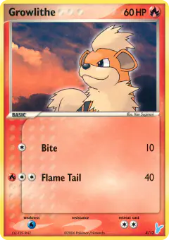 Growlithe 4/12 Common card from EX Trainer Kit 2 Minun