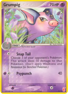 Grumpig 3/12 Common card from EX Trainer Kit 2 Plusle