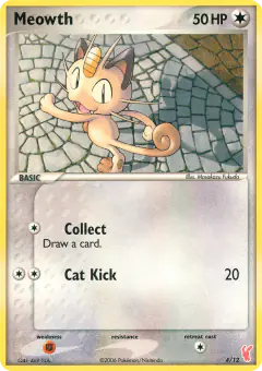 Meowth 4/12 Common card from EX Trainer Kit 2 Plusle