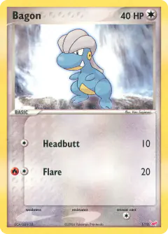 Bagon 1/10 Common card from EX Trainer Kit Latias