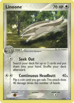 Linoone 3/10 Common card from EX Trainer Kit Latios
