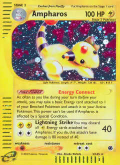 Ampharos 2/165 Rare Holo card from Expedition Base Set