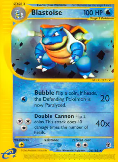 Blastoise 36/165 Rare card from Expedition Base Set