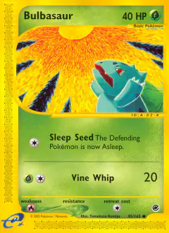 Bulbasaur 95/165 Common card from Expedition Base Set