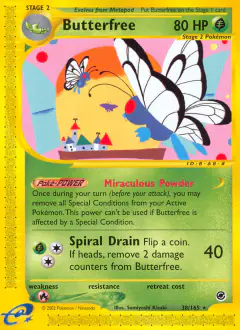 Butterfree 38/165 Rare card from Expedition Base Set