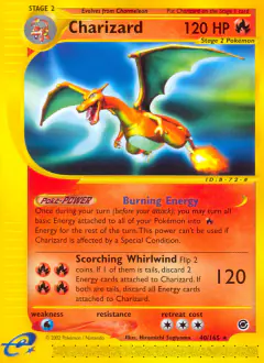 Charizard 40/165 Rare card from Expedition Base Set