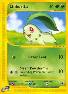 Chikorita 100/165 Common card from Expedition Base Set