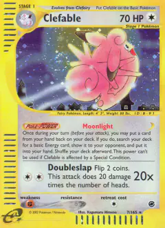 Clefable 7/165 Rare Holo card from Expedition Base Set