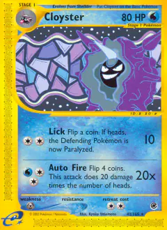 Cloyster 42/165 Rare card from Expedition Base Set