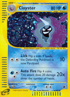 Cloyster 8/165 Rare Holo card from Expedition Base Set