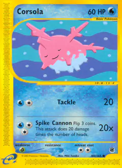 Corsola 102/165 Common card from Expedition Base Set
