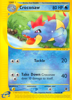 Croconaw 74/165 Uncommon card from Expedition Base Set