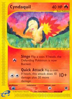 Cyndaquil 104/165 Common card from Expedition Base Set