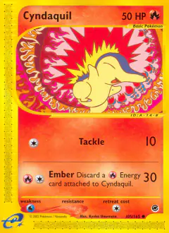 Cyndaquil 105/165 Common card from Expedition Base Set