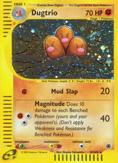 Dugtrio 10/165 Rare Holo card from Expedition Base Set