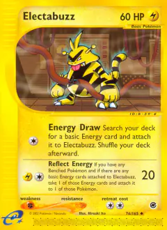Electabuzz 76/165 Uncommon card from Expedition Base Set