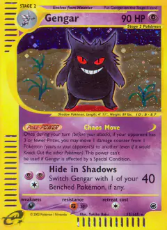 Gengar 13/165 Rare Holo card from Expedition Base Set