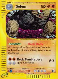 Golem 14/165 Rare Holo card from Expedition Base Set