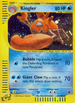Kingler 15/165 Rare Holo card from Expedition Base Set