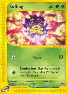 Koffing 114/165 Common card from Expedition Base Set