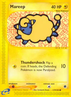 Mareep 119/165 Common card from Expedition Base Set