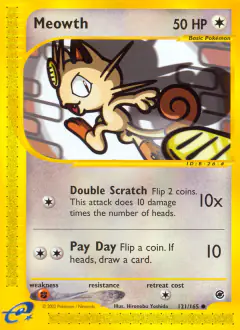 Meowth 121/165 Common card from Expedition Base Set