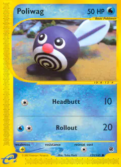 Poliwag 125/165 Common card from Expedition Base Set