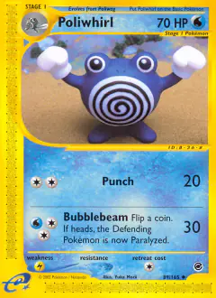 Poliwhirl 89/165 Uncommon card from Expedition Base Set