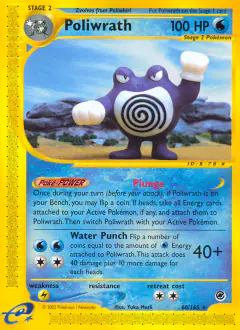 Poliwrath 60/165 Rare card from Expedition Base Set