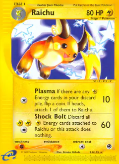 Raichu 61/165 Rare card from Expedition Base Set