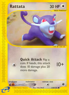 Rattata 128/165 Common card from Expedition Base Set