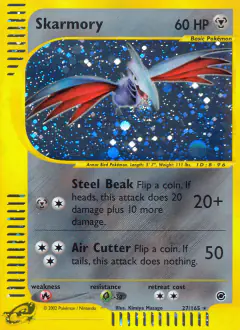 Skarmory 27/165 Rare Holo card from Expedition Base Set