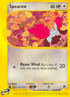 Spearow 130/165 Common card from Expedition Base Set