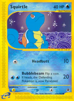 Squirtle 132/165 Common card from Expedition Base Set