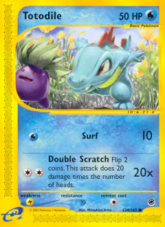 Totodile 134/165 Common card from Expedition Base Set