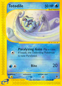 Totodile 135/165 Common card from Expedition Base Set